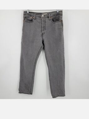 Levi's Wedgie Straight High Rise Gray Jeans 31x28 Button Fly Women's Denim